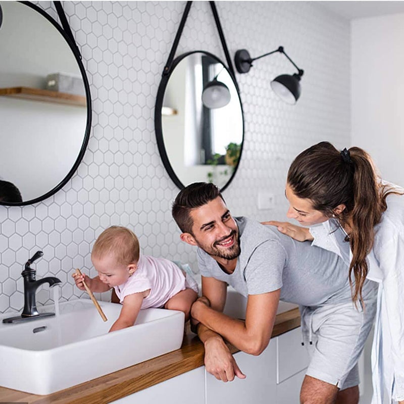 RBROHANT Bathroom Faucet Oil Rubbed Bronze Sink Vanity Faucets Single Handle Brass 8 Inch Lavatory Basin Mixer Taps for Restroom Fit 1 or 3 Hole (with Deck Plate) RBROHANT RBF65007ORBP - Image 5